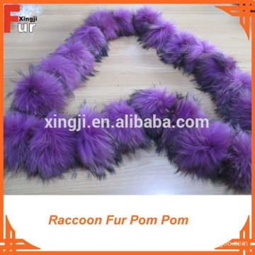 Chinese Raccoon Fur Pompom, Real Fur Pompom